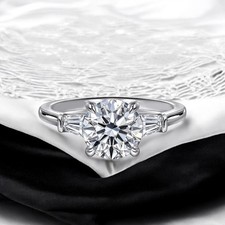 Solid 14k White Gold Semi Mount 0.30 Ct Diamond Round Cut Setting Wedding Ring