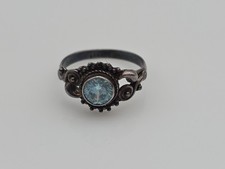 VTG BLUE TOPAZ STERLING SILVER 925 RING SIZE 8