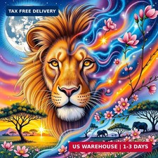 Diamond Painting Kits for Adults Lion, 5D DIY Diamond Art Kits for Beginners Rou