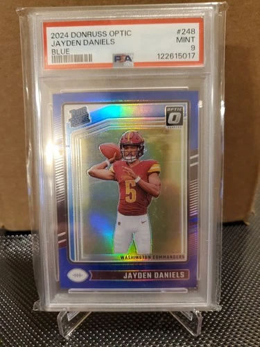 2024 Donruss Optic Jayden Daniels Blue 13/199 Rookie RC #248 PSA 9