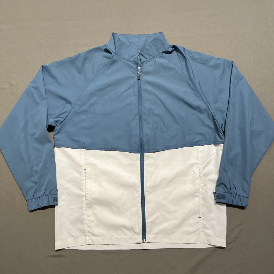 Sun Mountain Jacket Mens Large Blue White Vented Golf Coat Light Weight Loose - Image 2 of 4