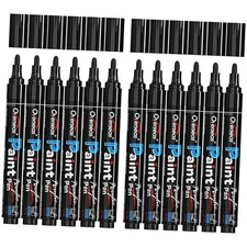  Paint Pens Paint Markers - Permanent Acrylic Markers 12 Pack, Water Black