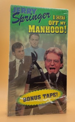 Jerry Springer  I Cut Off My Manhood  VHS Late 1990s **Buy 2 Get 1 Free**