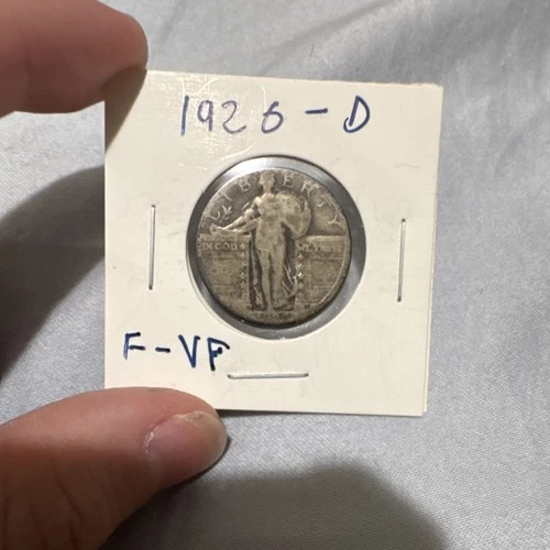 1926-d standing liberty quarter dollar f-vf circulated silver (free Shipping!!!)