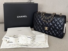 CHANEL REV BLACK LARGE CLASSIC DOUBLE FLAP CAVIAR LEATHER HANDBAG w/GHW NWT