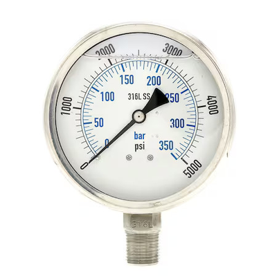 #ad #ad Pic Gauges Pro 301L 402R 01 Industrial Pressure Gauge 0 To 5 000 Psi 4 In $80.79