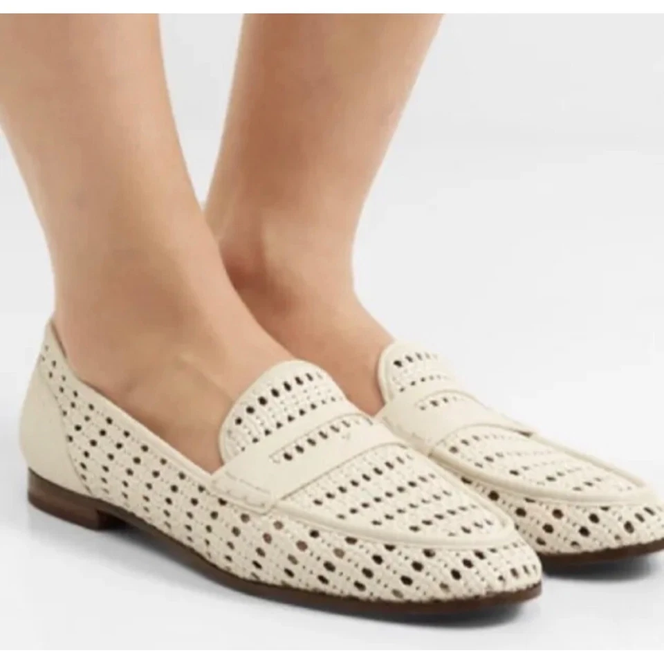 Sam Edelman 女式 Leora 象牙色皮革乐福鞋平底鞋 6 码 — 第 2/4 张图片