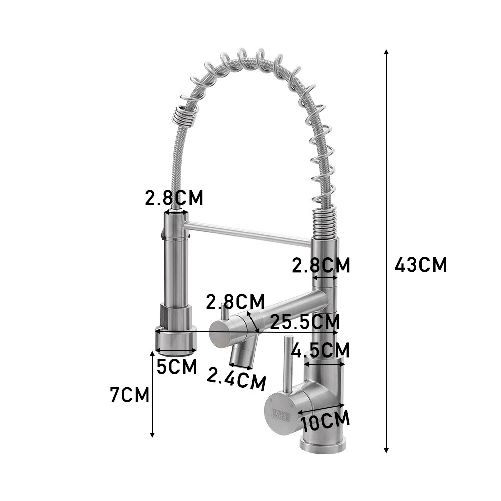 Modern Mono Kitchen Mixer Tap Pullout Hose Spray Chrome Basin Sink