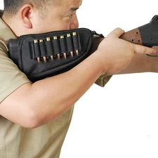Tactical Rifle Buttstock Cheek Rest Ammo Pouch Shell Cartridge Holder Mag Pouch