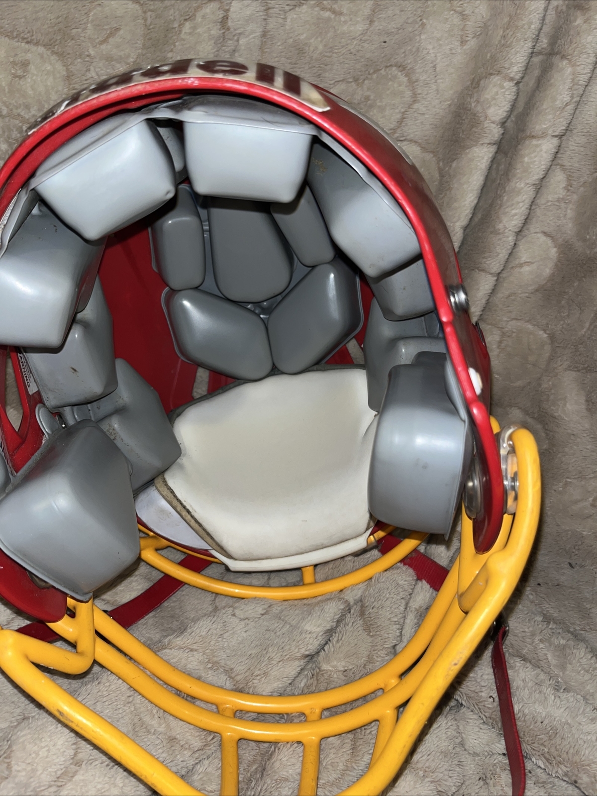 Riddell Revo Speed Youth Small Football Helmet (Red W/ Yellow Face Mask) eBay