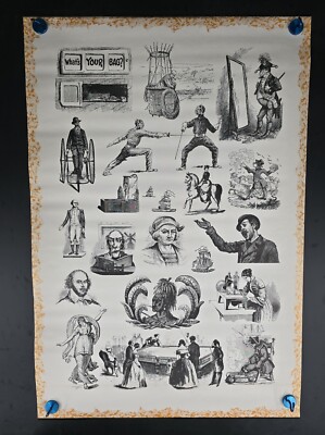 What's Your Bag? Historical Scenes Vintage Poster 1960's ORIGINAL 25.25'' x 37''