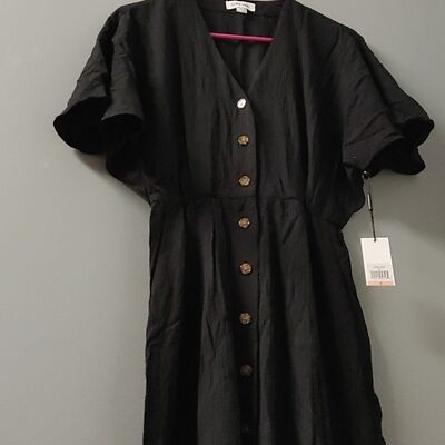 Calvin Klein Button Down Maxi dress Black Size 2 | eBay