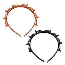 2Pcs Double Layer Braided Hair Clips Wavy Headbands for Women Girls