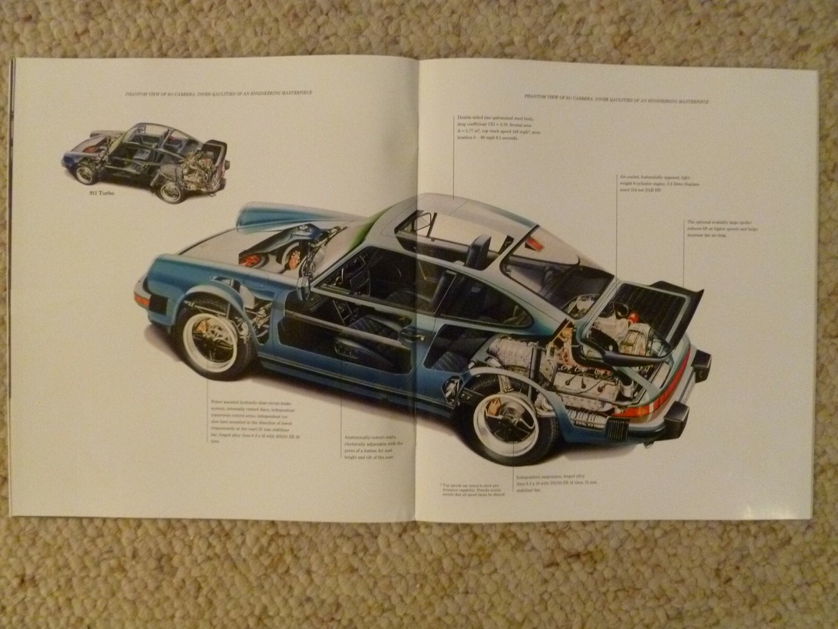 1988 Porsche 911 Carrera 911 Turbo DELUXE Sales Brochure RARE