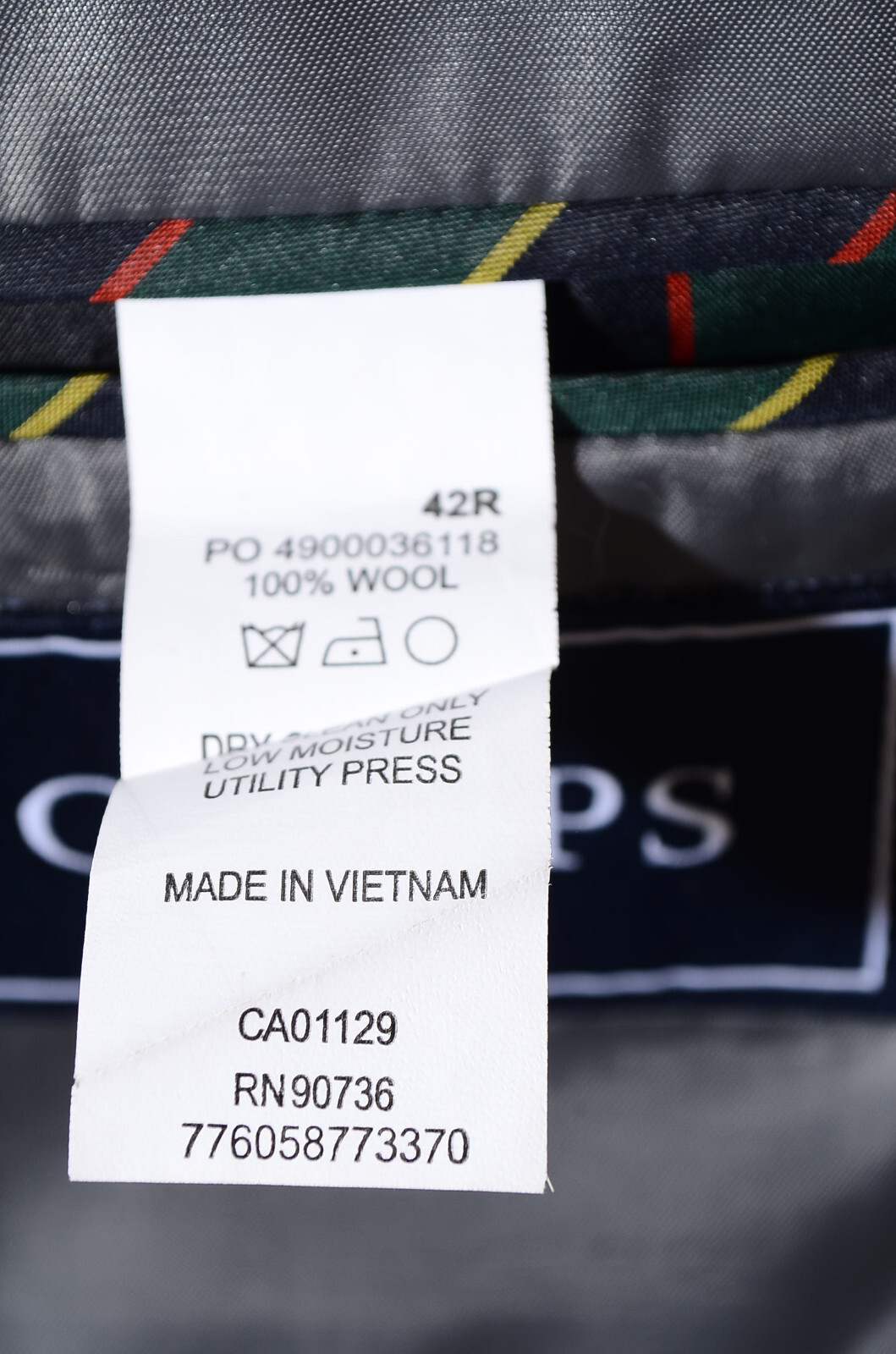 42R Chaps Gray Worsted-Wool Two-Button Single-Bre… - image 8