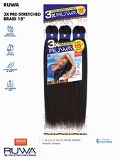 3X RUWA 18" Braid Sensationnel X-pression Pre-Stretched Aquatex color: BG