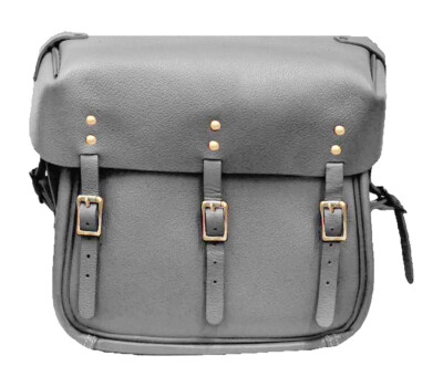 BLACK - WW2 Military Style LEATHER SADDLEBAGS for Harley 45 WLA
