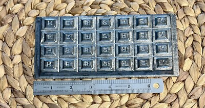 Vintage Hershey s Chocolate Bar Mold Separate Letters Baking Tin Bar 7.5  x 3.5 