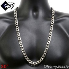30"MEN's Stainless Steel WIDE 12mm Silver Cuban Curb Link Chain Necklace N117
