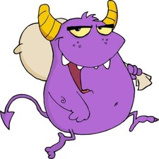 30 Custom Purple Monster With Bag Personalized Address Labels