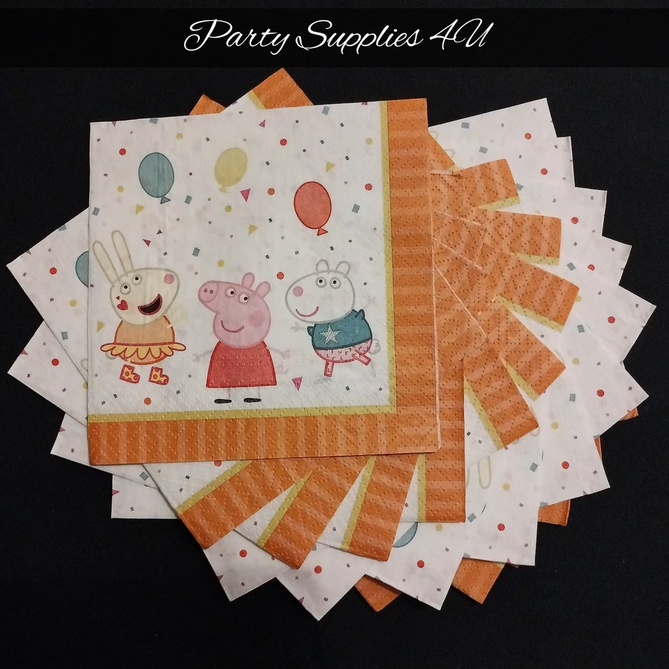 16pk Peppa Pig Paper Napkins/Food/Table/Tissue/Eco/Kids/Theme Party/Decor - Image 2 of 4