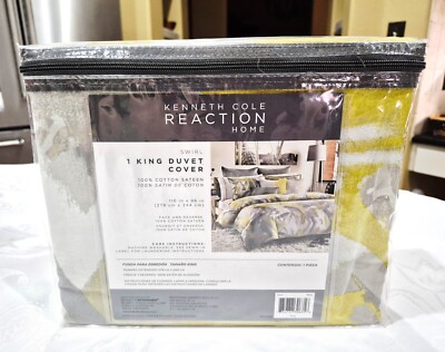 KENNETH COLE REACTION HOME SWIRL 1 KING DUVET COVER 100% Cotton Sateen NWT