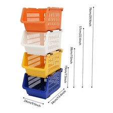 Woven Storage Baskets - Stackable Set of 4