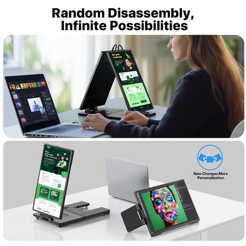 EVICIV 14.0" 2K Dual Portable Monitor Triple Screen 60Hz Gaming Computer Display - Picture 5 of 9