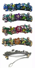 JCGY Flower Hair Barrette Hand Painted Crystal French Clip Barrette  YY86900-2