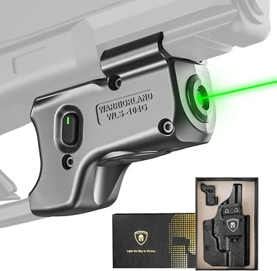 WARRIORLAND Green Laser Sight&Kydex Holster Combo Tailored Fit Glock17/19/19X/23/31/32/44/45