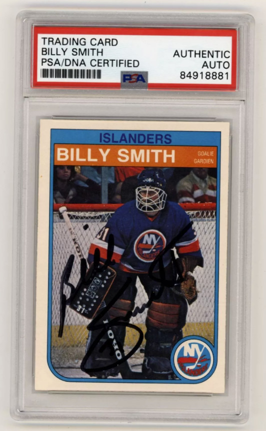 Billy Smith 1982-83 O-Pee-Chee OPC #211 Signed PSA Authentic Auto Blk Islanders