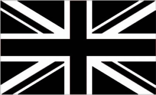 Black & White Union Jack Flag with Eyelets - 5' x 3' - 150 x 90cm