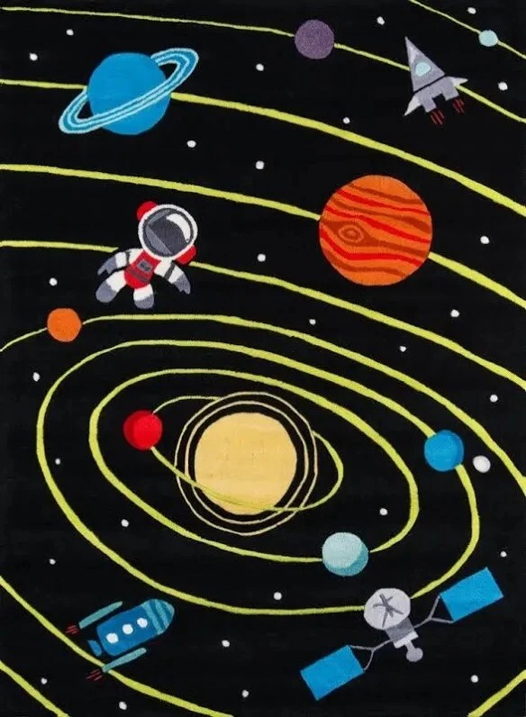 Alfombra de área Momento Lil Mo Whimsy Collections 5’ x 7’ temática infantil. Mano acolchada. Foto 3 de 4