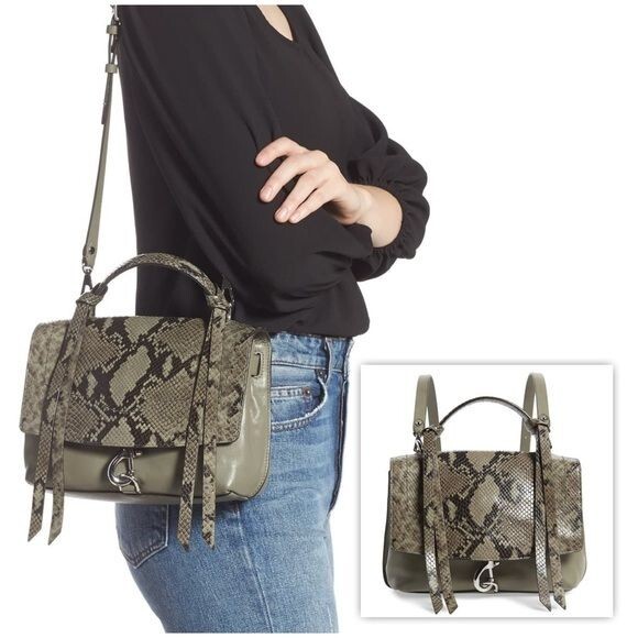Rebecca Minkoff Green Stella Medium Convertible Backpack In 