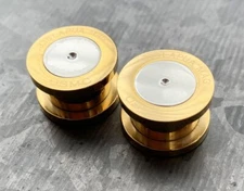 PAIR Gold Ion Plated .338 Lapua Mag USMC Bullet Plugs Internally Threaded Gauges