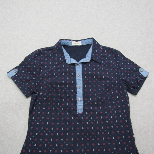 C'Est TOI Shirt Boy's S Blue Short Sleeve Button Collared Pullover Casual Preppy - Picture 2 of 7