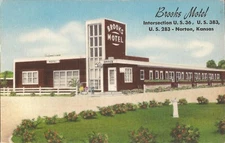 Norton, KANSAS - Brooks Motel - ROADSIDE ADVERTISING