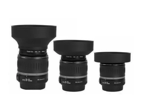 Rubber 55mm sun visor lens hood SLR camera DSLR Ø 55mm