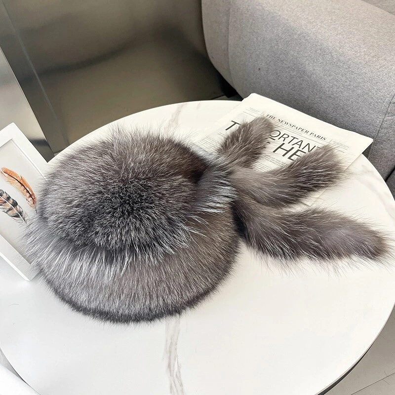 Женская настоящая шапка из меха лисы русская шапка-ушанка казачья монгольская шапка теплая лыжная шапка - Изображение 4 из 4