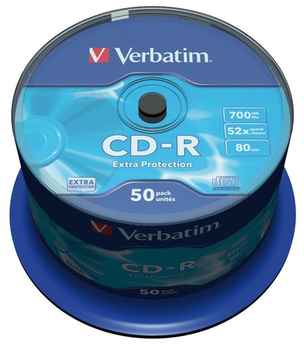 Verbatim CD-R 700MB 52x Speed 80min Recordable CD-R Disc Spindle Pack 50 - Bild 2 von 3