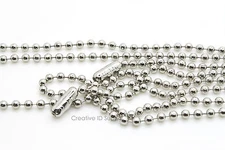 WHOLESALE LOT 100 200 500 1000 BALL CHAIN 2.4mm 30" NICKEL PLATED FREE SHIP USA