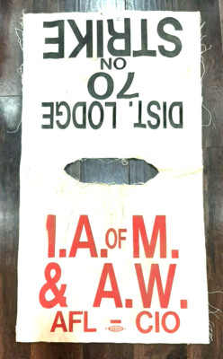 1980s I. A. of M. & A. W. Strike Against Boeing Canvas Poncho Wichita Kansas
