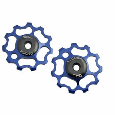 Pulegge Deragliatore Ceramica OMNI Racer 9 e 10 Velocità TiN Dura Ace Ultegra, XT BLU