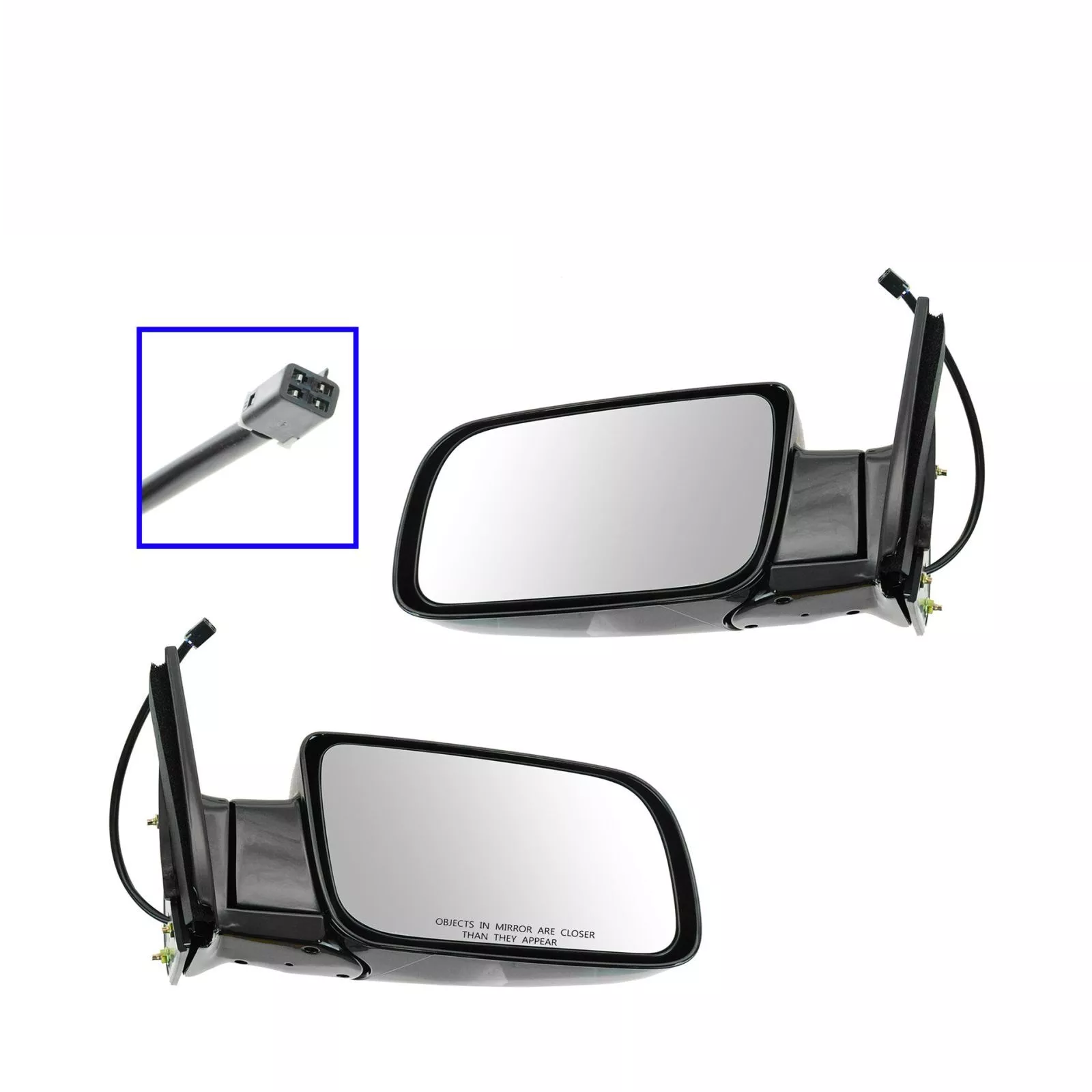 Black Power Folding Mirror Set for Chevy GMC Trucks
