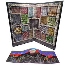1990 HeroQuest Game Board & Evil Sorcerer Screen Chart Replacement Game Part