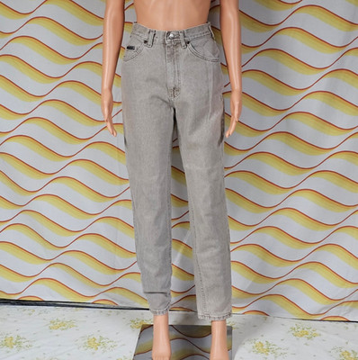 Vintage Womens Lee Riveted Gray Denim Sz 6 26'' High Waist Straight Leg Jeans