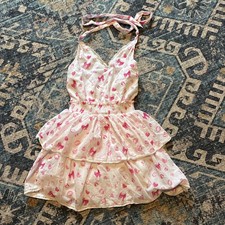 LoveShackFancy Deanna Halter Dress in Rosey Dream 14Y