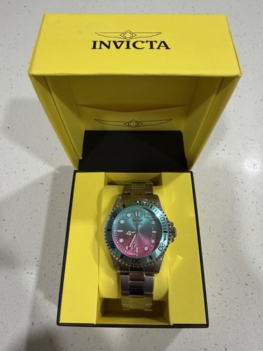 Invicta Pro Diver Kromatyk 50931 Men's 43mm Steel Watch Pink Blue Dial NEW Box