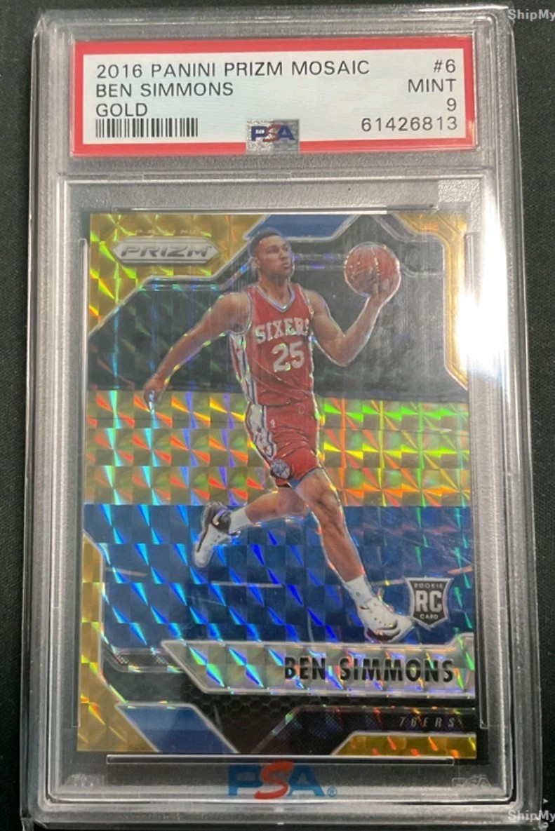 Ben Simmons 2016 Gold Prizm Mosaic RC #/10 PSA 9 *MINT*