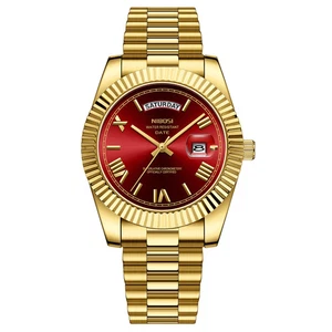 NIBOSI Montre de mode pour hommes Miyota Quartz Day Date Montre en acier imperméable